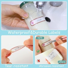 480 Pcs Baby Bottle Labels Waterproof Self-Laminating School Name Tags Stickers
