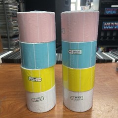 8 Rolls 2.25×1.25 Direct Labels Zebra LP2824 / white, yellow, pink, blue