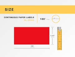 Non-OEM Fits BROTHER DK-2205 RED Continuous Labels – (18) Rolls of 100′