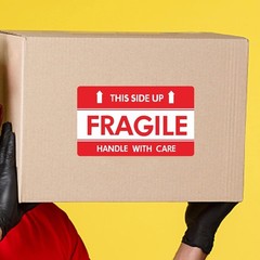 This Side up Fragile Stickers 3X5 Inch Handle with Care Shipping and Packing War