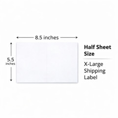 1000 Half Sheet Shipping Labels 8.5×5.5 Self Adhesive 500 Sheets Matte White