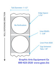 Transparent 1.5″ Paper Tab Wafer Seal,Roll 4000 1-1/2″ Frosted Clear Translucent