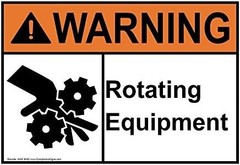 .com Warning Rotating Equipment ANSI Safety Label Decal, 5×3.5 in. Vinyl 4-Pack