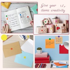 1/2″ Round Adhesive Labels – 10000 PCS in 10 Colors for Crafting & Organization