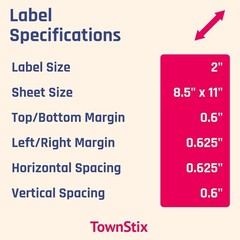 2″ Round Matte White Sticker Label, Laser/Inkjet Printing – Letter Size, 30 S…