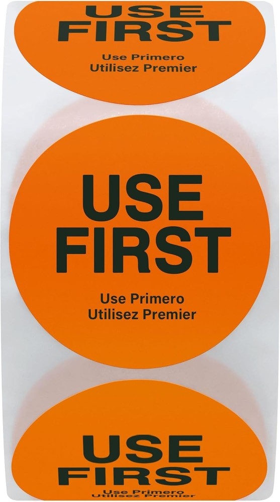 USE First Stickers Restaurant Service FIFO Label 1.5 Inch Total 500 Labels per