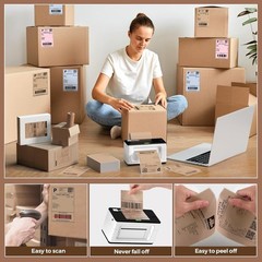 Brown 4″x6″ Direct Thermal Shipping Labels, Commercial Grade Permanent Adhesi…