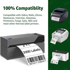 3″ x 1″ Direct Thermal Labels for Zebra Eltron GK420T 2000 Labels/Roll 3X1