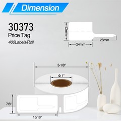 2Rolls 400 Price Tag Jewelry Labels Rat Tail 30373 for Dymo LabelWriter 400 Duo