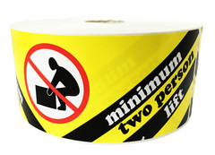 2.5×8-in Minimum Two Person Lift Labels Ship Pallet Adhesive Stickers 1RL of 500