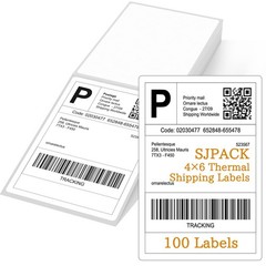4 x 6 Fanfold Thermal Shipping Labels, 100 Laels Thermal Shipping Labels for …