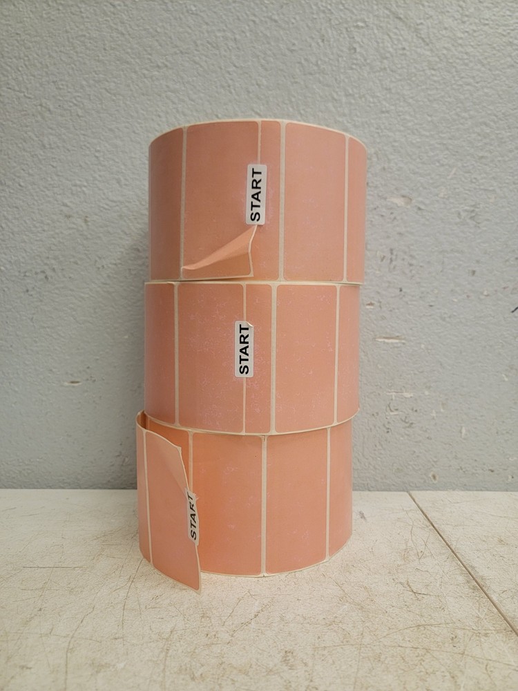 (3) Industrial Thermal Transfer Labels Pink, 4 x 2″, Ribbons Required 2500 Piece