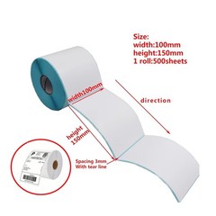 4×6″ Direct Thermal Shipping Labels Self-Adhesive Paper,500 Per Roll