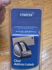 DYMO Address Labels Clear 1760754 LW LabelWriter 1-1/8″ 3-1/2″ New Sealed