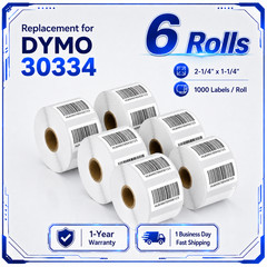 6Rolls Compatible DYMO 30334 Multipurpose Barcode Labels 2-1/4″ x 1-1/4″ LW450