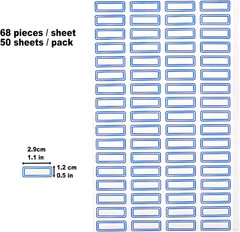 3400 Pack 1.1″ x 0.5″ Small Blue Border White Labels Stickers for Writing, Price