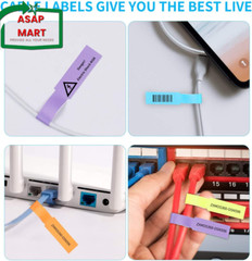 White Cable Labels, 300 Premium Wire Label Tags for Electronics, Printable Cord