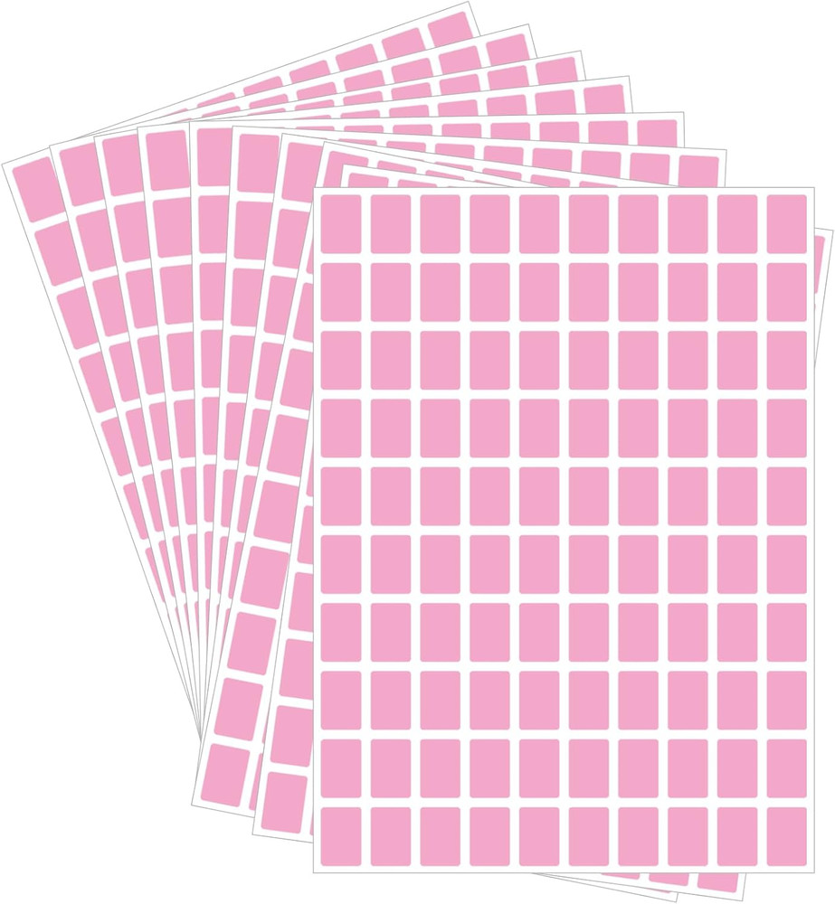 Color Coding Labels,3000 PCS 1/2″ X 3/4″ Pink Rectangular Colored Labels Sticker