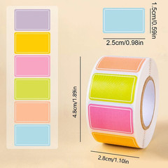 1 roll 500pcs Waterproof Color-Coded Index Tabs Sticky Labels for Organizing