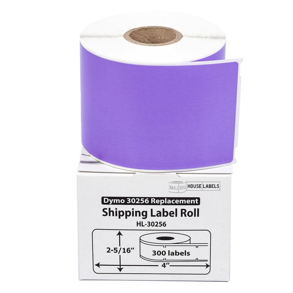 DYMO LW 30256 COLOR Direct Thermal LAVENDER Shipping Labels – (6) Rolls of 300