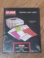 Uline Premium Laser Labels Shipping 4×2 Fluorescent Red 1000 Sticker Box S-3847R