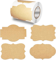 2″ x 3″ Kraft Paper Gift Labels Stickers,300 pcs 4 Styles Labels Craft Presents