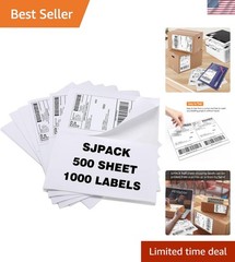 1000 Half Sheet Self Adhesive Shipping Labels, 8.5″ x 5.5″ Address Labels for…