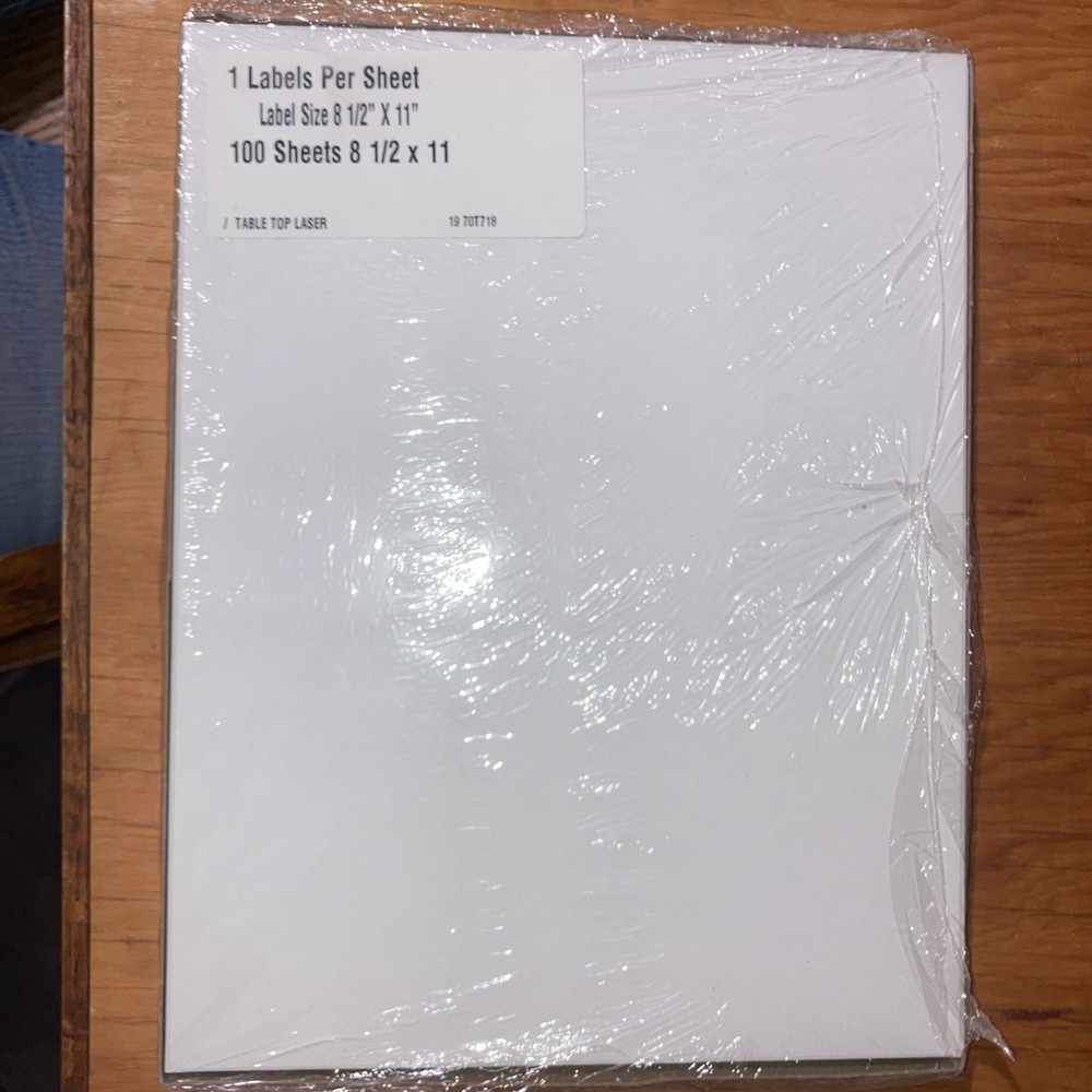 8 1/2″ x 11″ Full Sheet Shipping Label 100 Labels USPS UPS mail Laser Inkjet