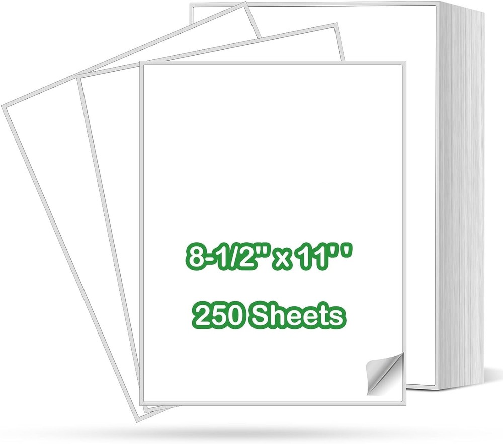8-1/2” x 11” Printable Shipping Labels Standard Mailing Labels for Laser & Ink