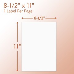 Full Sheet Shipping Labels, 8-1/2″ x 11″ Blank White Sticker Paper, Self Adhe…