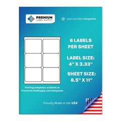 White Sticker FBA Labels – 4″ x 3.33″ – Laser/Inkjet – (6 per ), 100 Sheets -…