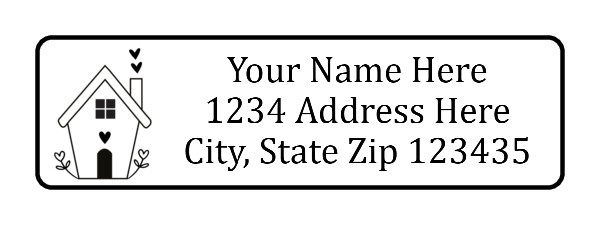 400 Cute House. Personalized Return Address Labels 1/2 inch by 1 3/4 inch