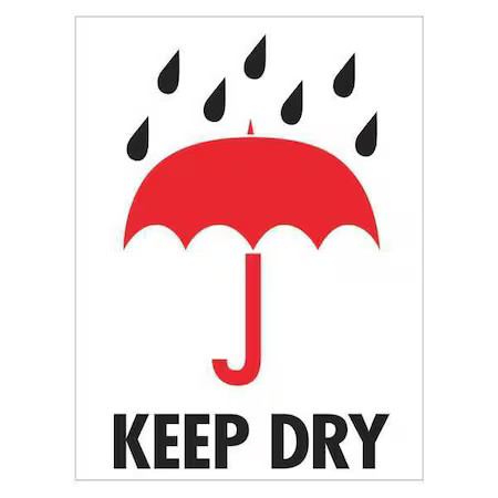 TAPE LOGIC IPM303 Tape Logic Labels, “Keep Dry”, 3″ x 4″, Red/White/Black,