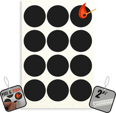2 INCH -12 Count Sheet | Large Match Striker DOT Stickers (2″ Diameter) | Replac