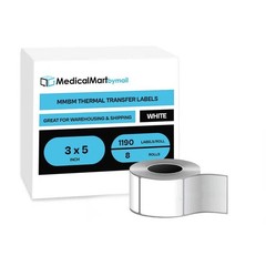 3″ x 5″ White Thermal Transfer Labels Extra Strong Adhesive, 8 Rolls/1190 Labels
