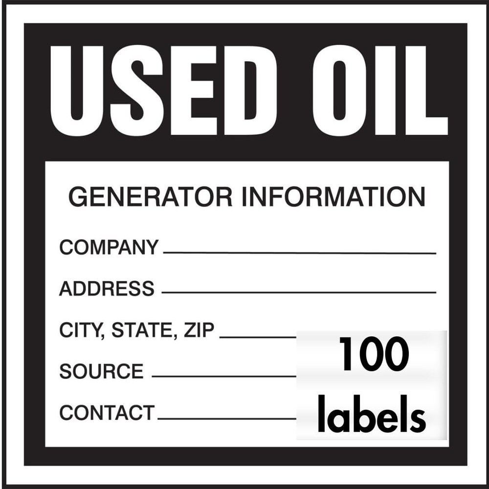 Hazardous Waste Labels 6×6 Pack of 100 Self Adhesive Coated Paper