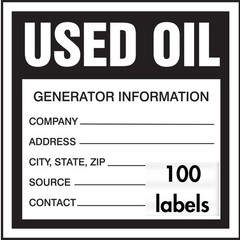 Hazardous Waste Labels 6×6 Pack of 100 Self Adhesive Coated Paper