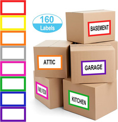 160Pc Moving Box Labels 6×4 Color Coded Writable Packing Stickers Home Organizat