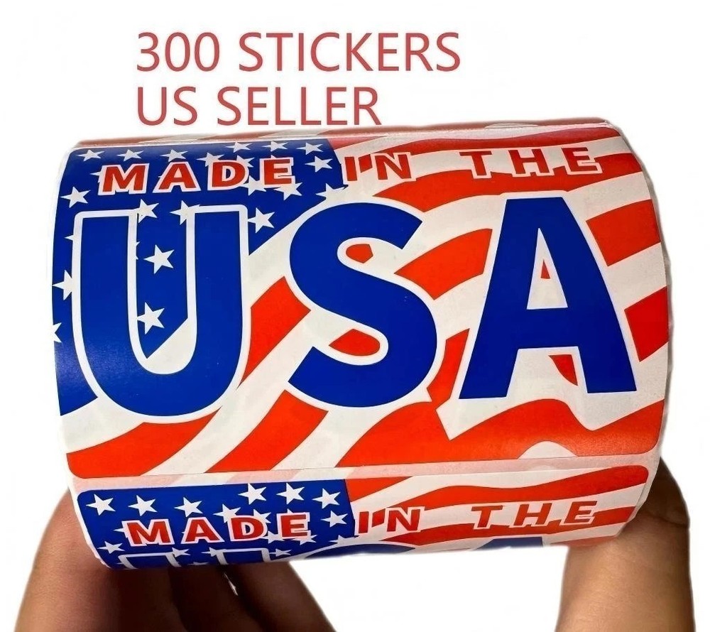 300 Proudly Made in USA Label Stickers 2″ x 3″ Labels US FLAG US SELLER NEW