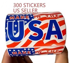 300 Proudly Made in USA Label Stickers 2″ x 3″ Labels US FLAG US SELLER NEW