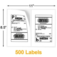 500 Half Sheet 8.5 x 5.5″ Shipping Labels Self Adhesive 2 Per Sheet Round Corner