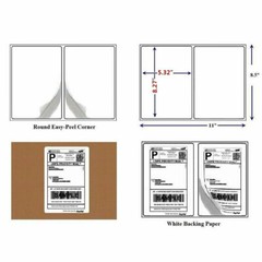 Round Corner 1000 Shipping Labels 8.5×5.5 Half Sheet Self Adhesive Labels Paper