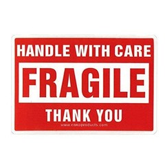 enko 4 x 6 Inch Large Fragile Stickers Handle with Care Warning Packing Shipp…