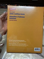Staples White Mailing Labels Laser Printers 1 x 4Inch 100 Sheets 2000