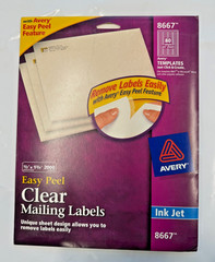 Avery #8667 Ink Jet Clear Mailing Labels 1 3/4″ x 1/2″ Size, 2000 labels