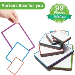 99 Pcs Magnetic Dry Erase Labels Reusable Name Magnets for Whiteboard 3 Sizes…