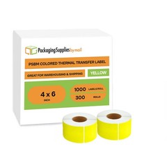 300 Rolls – 4″ x 6″ Thermal Transfer Shipping Labels Yellow 1000/RL for Shipping
