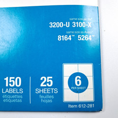 *24 Sheets* 3 1/3″ x 4″ White Shipping Labels for Inkjet/Laser Office Depot