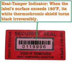 200pcs 25x50mm Heat Tampering Fluorescent Mark High Residue Tamper Evident An…