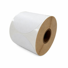 4″ Round Direct Thermal Labels White Zebra 1″ Core – (1) Roll, 350 Labels Total